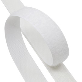 Kleberino Velcro Tape for Sewing, Set Hook Tape and Velcro Tape for Sewing, High Locking Force in Industrial Quality (White, 30 mm x 6 m)