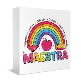 Spanish Teacher Gift Teacher Appreciation Gifts Home Office Tabletop Desk Shelf Wood Sign Decor Back To School Retirement Graduation