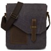 VASCHY Small Messenger Bag, Vintage Canvas Leather Lightweight Crossbody Bag