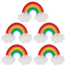 YARNOW 5Pcs Refrigerator Magnets Rainbow Shape - Colorful PVC Rubber Magnetic Stickers for Whiteboard, Fridge, Office, Home Decor