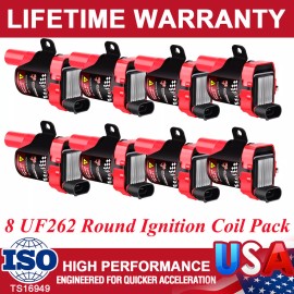 CarBole 8 Round Ignition Coil Pack for V8 5.3 6.0 Chevy Silverado 1500 2500 Tahoe UF262