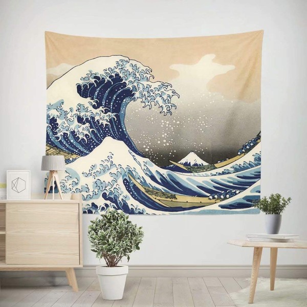 Mrs Garden Tapestry Sea Stylish Wall Hanging Party Multifunctional Fabric Decoration Supplies Decorative Fabric Room Scandinavian Wall Window Decor Curtain Change Living Room Decor Interior Decoration Individual Present Celebration (78.7 x 59.1 inches (2