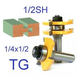 sct-888 2 pc 1/2" Sh Tongue & Groove Assembly Joint Router Bit Set sct-888