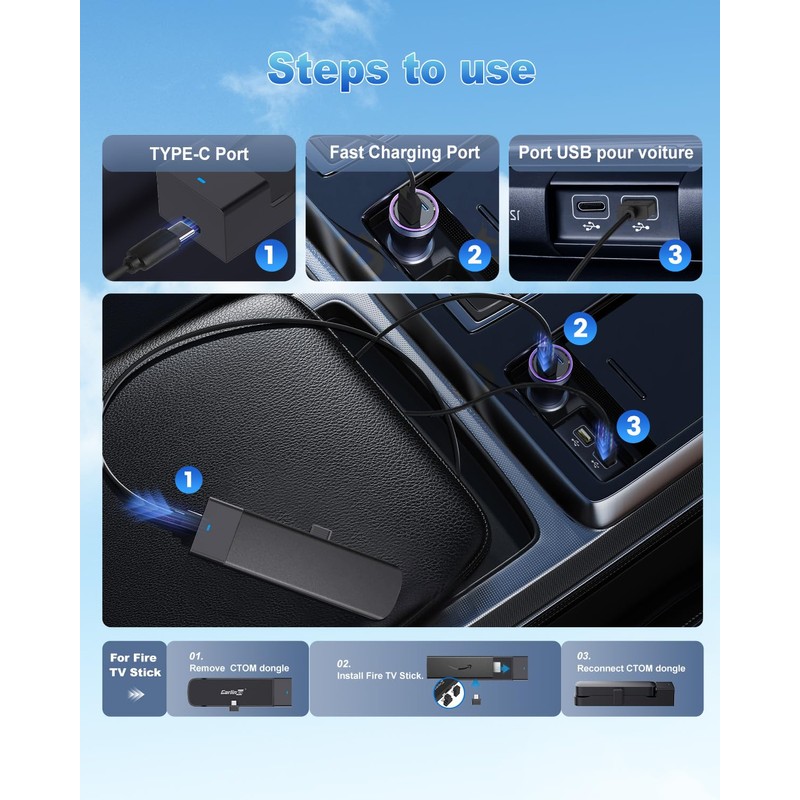 Carlinkit Wireless CarPlay & Android Auto Adapter, FireDrive Link Pro