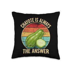 Chayote Is Always the Answer Vegetable Humor Throw Pillow
