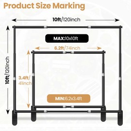 Jiang&Rong 10x10ft Heavy Duty Backdrop Stand Kit - Adjustable Step and Repeat Photo Banner Stand for Photography, Trade Shows, Photo Booths, Events