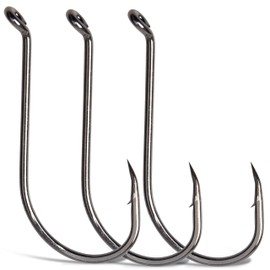 Octopus Fishing Hooks-120pcs Sport Circle Hooks Beak Offset Fishing Hooks Sharp High Carbon Steel Fishing Jig Hooks Black Fishhook for Saltwater Bass 8-9/0