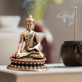 Shakyamuni Buddha Statue - Handcrafted Brass Meditation Figurine (2" Height) | Serene Buddha Sculpture for Altar, Meditation Room & Spiritual Decor