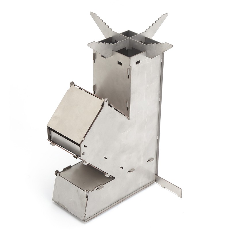 Rocket Stove Portable Durable Convenient Stainless Steel Detachable Backpacking Stove