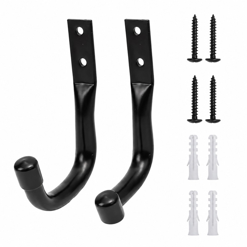 Heavy-Duty Metal Garage Storage J Hooks with Mounting Hardware, 2–12