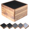 5 Pack Coasters for Drinks Absorbent, EDEGG Square Wood Coasters