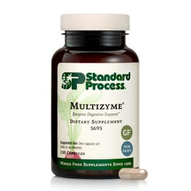 Standard Process Multizyme - Pancreatic Enzyme Supplement to Support The Breakdown of Proteins, Carbohydrates & Fats - Digestive Support - Gluten-Free, Non-Dairy & Non-Soy - 90 Capsules (90 Servings)