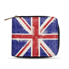 Dngkaoje Retro UK Flag Print Bifold Wallets for Men PU Leather Card Holder Wallet for Men Boys Teens,British Flag Print Zipper Purse Casual Coin Card Holde Money Organzier