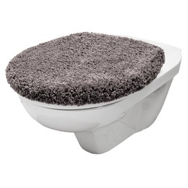 Brandsseller Toilet Lid Cover 38 x 48 cm Cut-Out Made of Soft Microfibre Fabric Toilet Seat Cover for Optimal Comfort and Style Grey