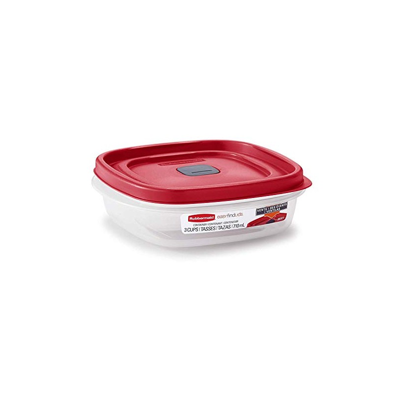 Rubbermaid 2030328 Easy Find Vented Lid Food Storage Container, 3-Cup