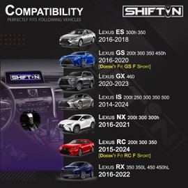 SHIFTIN Gear Shift Knob Shifter for Lexus ES GS GX is NX RC RX 200t 300 350 3450h 450hL 350L (Circuit Red Leather/Carbon Fiber Pattern)