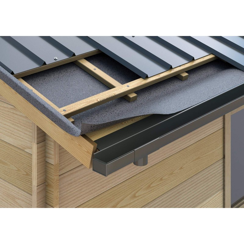 End piece universal box roof gutter simple aluminium anthracite