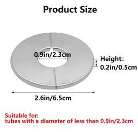 Hayaww 4 Pieces Rosettes Cover for Pipes, Pipe Covers, Rosettes Cover Rosettes, Radiator Rosettes, Cover Rosettes, Stainless Steel, 23 mm/34 mm/51 mm, for Taps, Pipes, Radiator Pipes (23 mm)