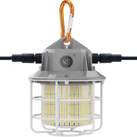 55W 8500LM Alternative to 200W HID/HPS 13.12FT Power Cord with US Plug LED Work Light 5000K Temporary Lights Linkable Hanging Work Lights with Outlet & Hook for Outdoor Indoor