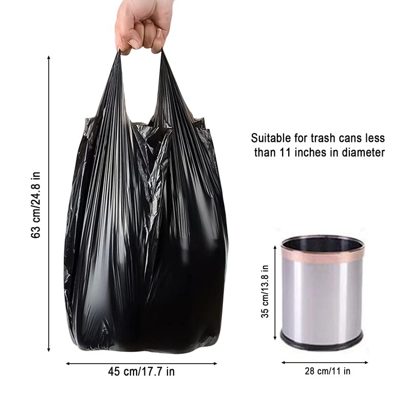 Small Trash Bags, Strong Black Garbage Bags, Unscented Thicken Bin