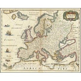 Historic Map : Europa Nova Delineatio, 1640, Vintage Wall Art : 24in x 18in