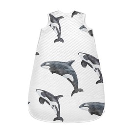 vvfelixl Baby Sleep Sack for 6-12 Months Orca Killer Whale Baby Wearable Blanket Zipper Swaddle Transition Sleeping Bag for Infant Baby Sleep Suit for Newborn Toddler