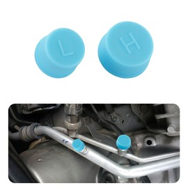 2PCS Car Air Conditioner Dust Valve Caps,Blue Car AC Low Pressure Port Caps and High Pressure AC Caps for R134a AC System,Car Air Conditioner Accessories for Car Truck SUV (2PCS)