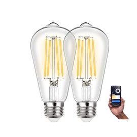 RCA WiFi Smart Light Bulbs | Vintage LED Light Bulb compatible with Google and Alexa Devices for Home | 8W (60W Equivalent) | Control from Anywhere with Smartphone | Dimmable & Tunable | Amber ST21