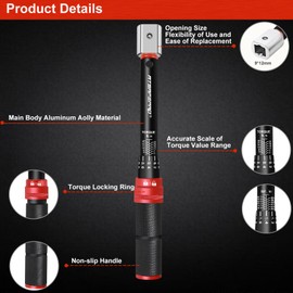 ATsafepro Open End Torque Wrench 3-25Nm 9×12mm Adjustable Bicycle Torque Wrench for HVAC Mini Split Cooling System Bicycle Motorcycle Maintenance