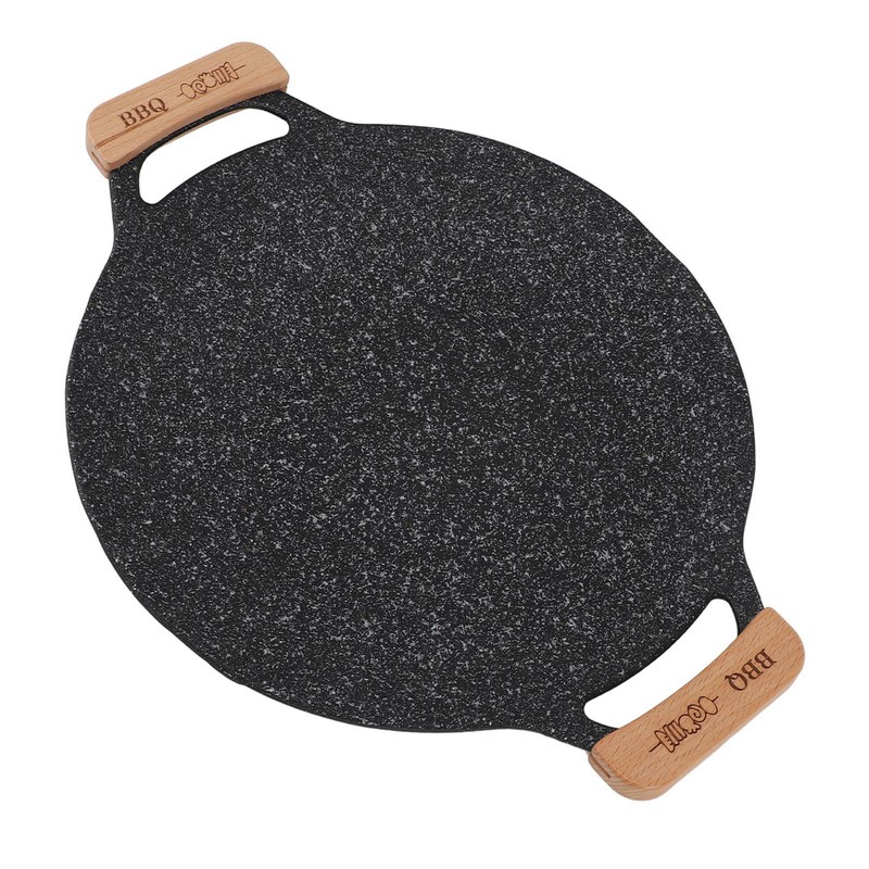 Round BBQ Grill Pan Metal Nonstick Grill Barbecue Plate Multifunctional
