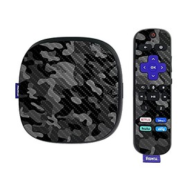 MightySkins Carbon Fiber Skin Compatible with Roku Ultra HDR 4K Streaming Media Player (2020) - Black Camo | Protective, Durable Textured Carbon Fiber Finish | Easy to Apply | Made in The USA