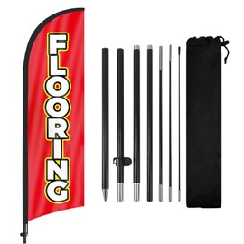 FSFLAG Flooring Feather Flags, 8.2ft x 1.8ft Multicolored Swooper Flag Banner with Pole and Ground Stake for Outdoor General Use