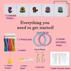 Zhenqing 5 Patterns Mini Cross Stitch Keychain Kit, DIY Flower