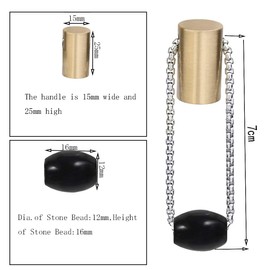 Rockcloud Healing Crystal Cabinet Knobs, Barrel Beads Drawer Door Pull Handles for Kitchen Dresser Cupboard Wardrobe Hardware Decorative, Pack of 2, Black Obsidian