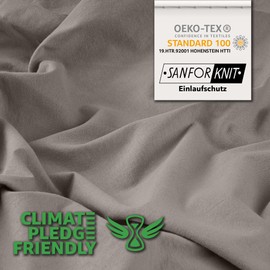 STUDIO Basic Fitted Sheet 200 x 220 cm, 100% Combed Cotton, Oeko-Tex 100, Brand Quality, Bed Sheet Jersey 200 x 220 cm - Taupe