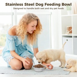 30PCS Stainless Steel Dog Bowls, Bulk Metal Pet Feeding Bowls, Dog Food and Water Container, 5.3 x 1.8 in Pet Dry & Wet Food Bowl for Small Dogs and Cats, Dishwasher Safe