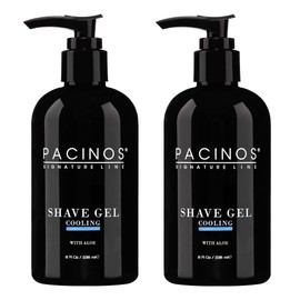 Pacinos Shave Gel - Cooling Gel with Aloe Vera - Moisturizing Mens Shaving Gel - 8 Fl. Oz