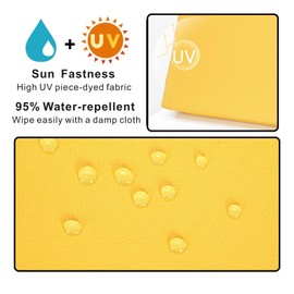 NettyPro Patio Chair Seat Cushion Covers Set 4, Waterproof Outdoor Furniture Cushion Slipcovers with Zipper and Tie, 22 x 20 x 4 Inch, Replacement Cover Only, Yellow