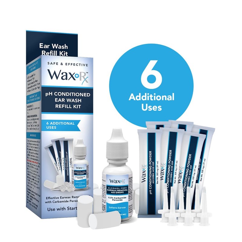 Doctor Easy Wax-Rx Ph Conditioned Ear Wash Refill Kit, 1.7
