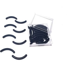 28pcs Eyelash Curler Refill Pads - Silicone Rubber Universal Eye Lash Curler Replacement with Clear Storage Box (Black)