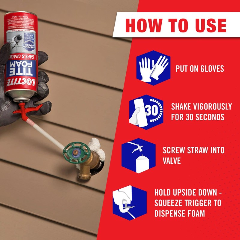 Loctite Tite Foam Gaps & Cracks Spray Foam Sealant, 12