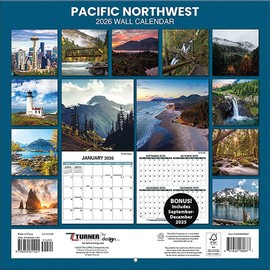 TURNER PHOTOGRAPHIC Pacific Northwest 12x12 Photo Wall Calendar (26998940041)