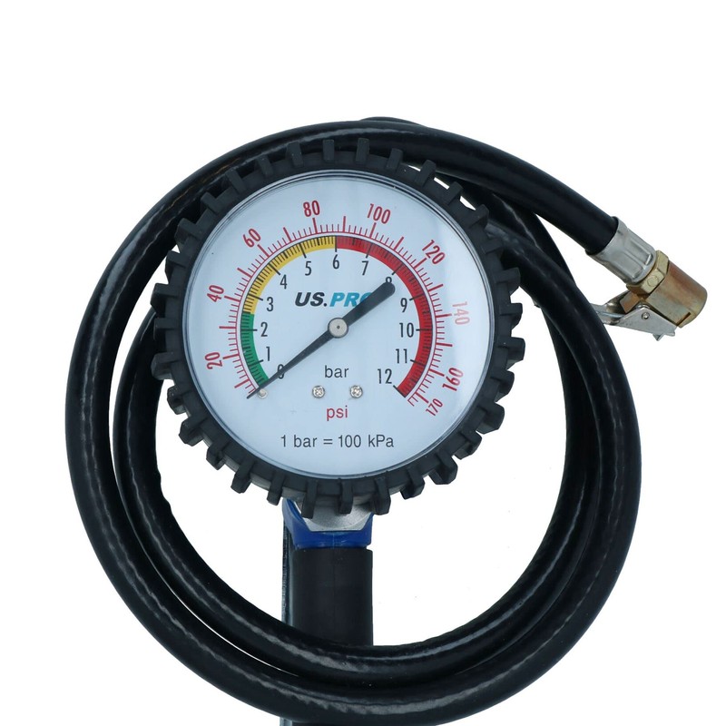 Heavy Duty Tyre Inflator Gauge With Long Reach Hose 1