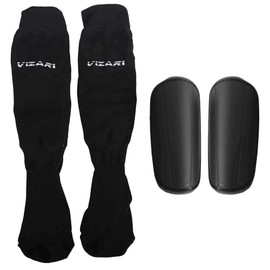 Vizari Youth Soccer Shin Guard with Sock for Optimal Safety | Soccer Shin Guard Sleeves Adult with Elastic Cuff for Customised Fit | Soccer Socks Boys & Girl Soccer Shin Guards with Air-Cooled Design