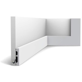 Skirting Orac Decor SX157-RAL9003 AXXENT Square Baseboard Moulding Panel Moulding Decorative Moulding Already Painted Contemporary Design Signal White 2 m