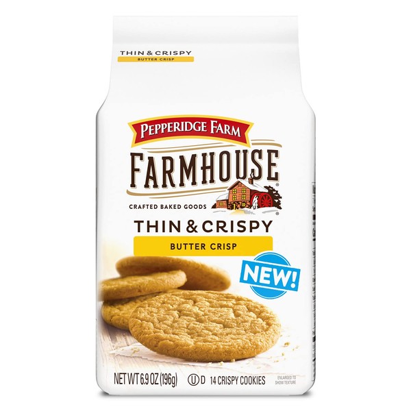 Pepperidge Farm Farmhouse Thin & Crispy Butter Crisp Cookies, 6.9 oz. Bag