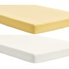 Dudu N Girlie Fitted Sheet Next to Me Crib 51 x 85 - Chicco Nexttome Crib Sheets 2 Pack Hypoallergenic Baby Cot Sheets Bedding Elasticated Breathable Easy Care (Pack of 2, Cream & Yellow)