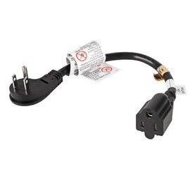 VSEER 1Feet 1875W 15A 14AWG Flat Plug Heavy Duty Extension Cord Outlet Saver 3-Prong Grounded Short Power Extension Cord,UL Listed (1FT, Black)