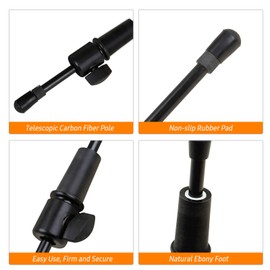 Cello Endpin Universal End Pin Cellos Accessory Telescopic Carbon Fiber Pole Ebony Foot with Non-slip Rubber