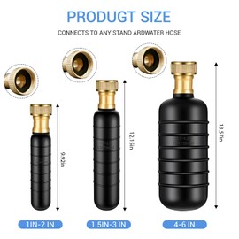 Drain Cleaning Bladder- Fits 1" to 2" Pipes, 3/4" Hose Thread Valve,Ideal for Sinks, Showers, Tubs & Sewer Lines, Rubber, Easy Daily Use, Cold Water Only (3Pc)